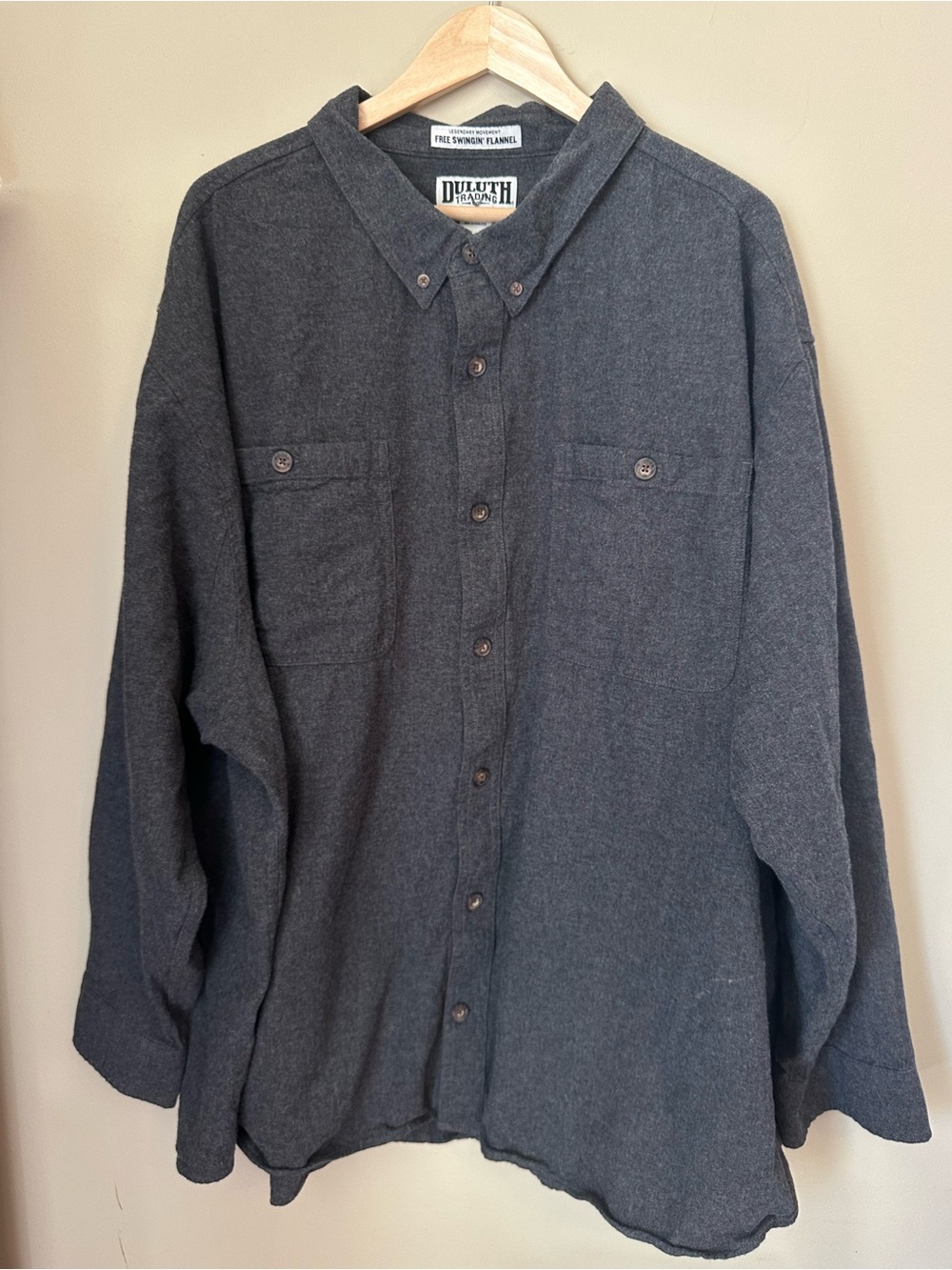 Duluth Trading Free Swinging Flannel Gray Men’s 5X